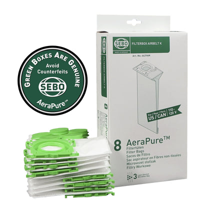 SEBO AIRBELT K AeraPure Filter Bags (8-Pack)