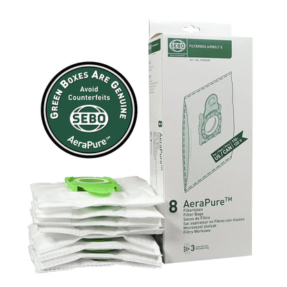 SEBO AIRBELT E AeraPure Filter Bags (8-Pack)