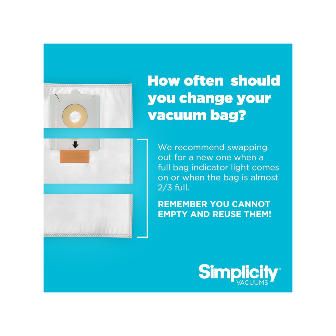 Simplicity Scout & Scout Plus Canister Vacuum HEPA Media Bags (6-Pack)