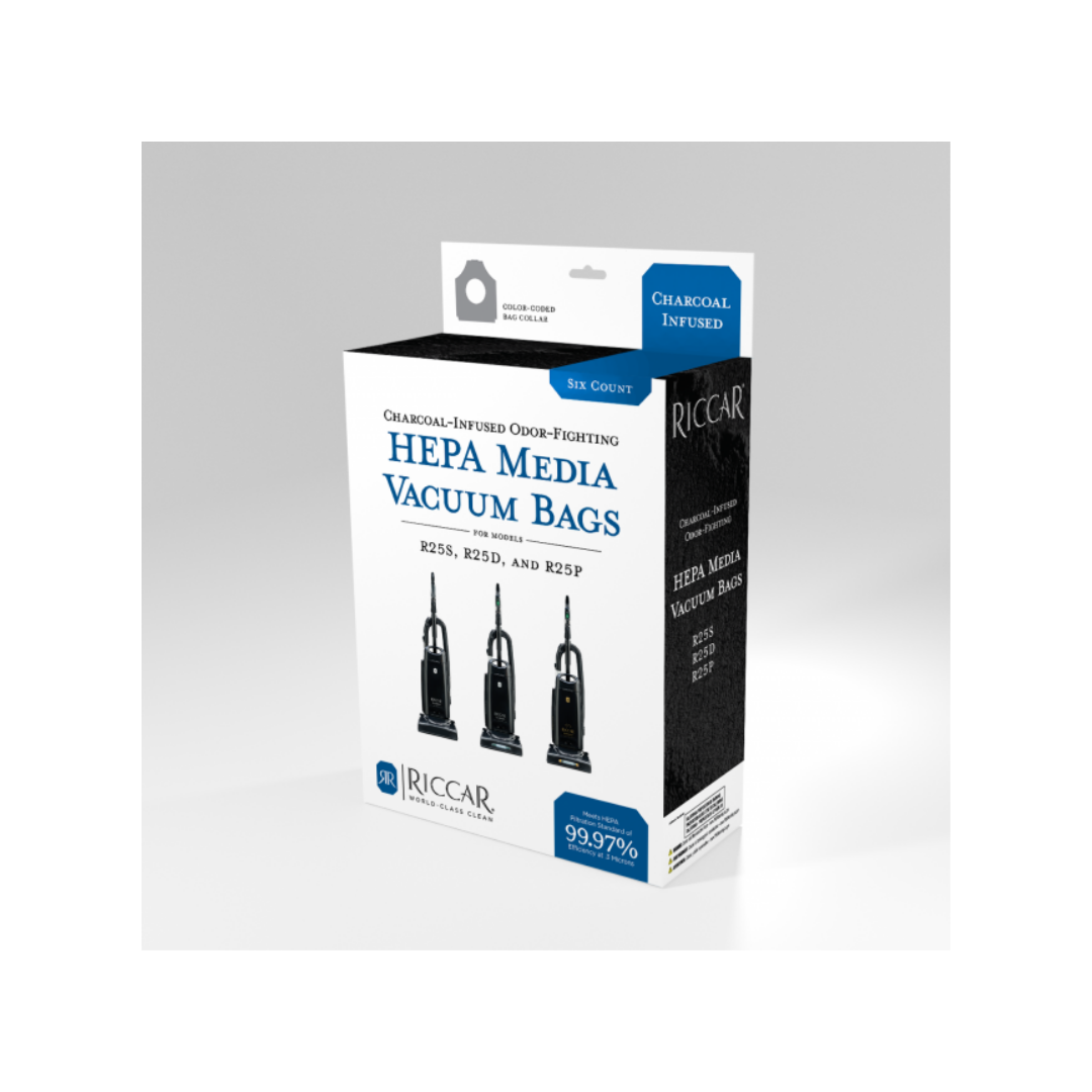 Riccar R25 Charcoal-Infused HEPA Media Bags (6-Pack)