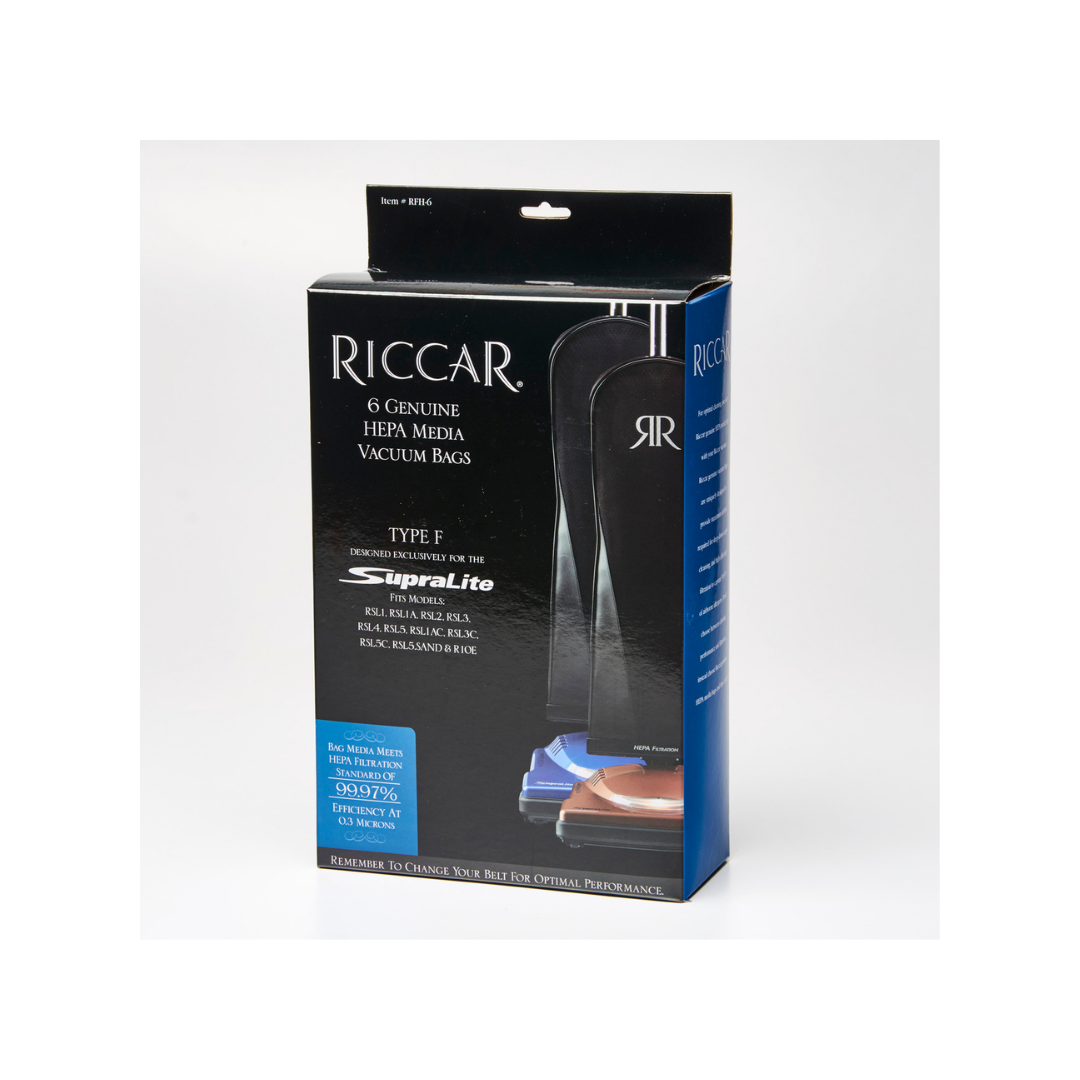 Riccar Type F HEPA Media Bags (6-Pack)